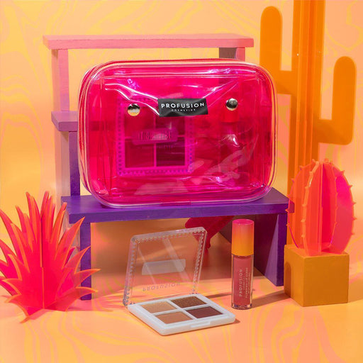 Profusion Cosmetics It's a Vibe | Festival Ready 3-pc Bag & Cosmetic Set Eyes Coral