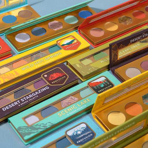 Profusion Cosmetics Blooming Beauty 5 shade palette Eyes Sienna Canyon Oasis,Wild Hot Spring,Desert Stargazing,Scenic Lake,Mountain Trail,Wildreness Explorer