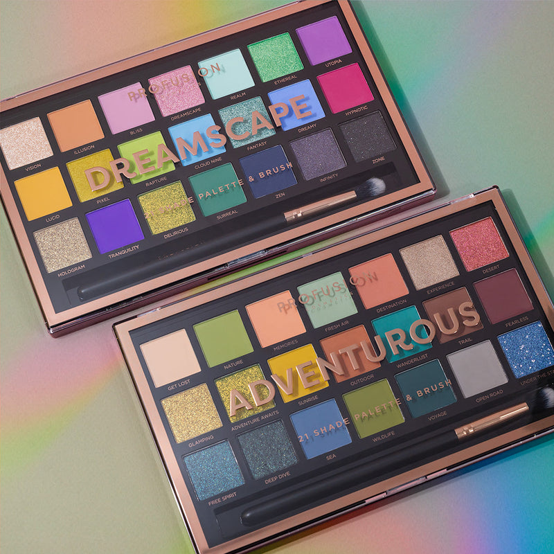 Profusion Cosmetics 21 Shade Palette - Adventurous Eyes Rosy Brown
