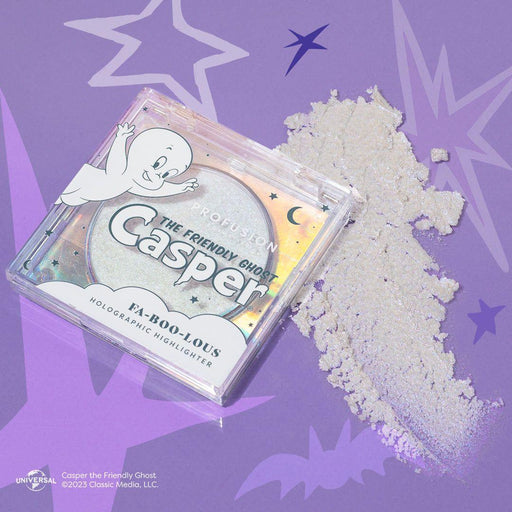 Profusion Cosmetics Casper the Friendly Ghost | Fa-Boo-Lous Holographic Highlighter face Dark Gray