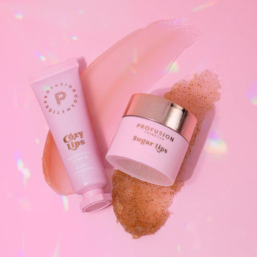 Profusion Cosmetics Frosted Snow Sparkle | Sugar Lip Scrub and Hydrating Lip Balm Lips Light Pink