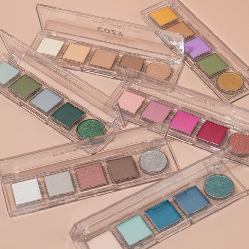 Profusion Cosmetics Mini Essentials 5 Shade Palette Eyes Tan Cozy,Smitten,Golden,Nautical,Evergreen,Bejeweled