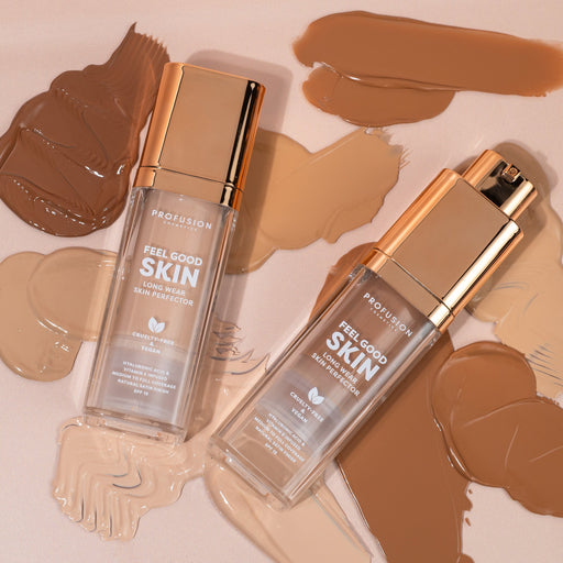 Profusion Cosmetics Feel Good Skin Long Wear Skin Perfector Face Tan Fair 100,Fair 110,Light 200,Light 210,Medium 300,Medium 310,Medium 320,Tan 400,Tan 410,Tan 420,Deep 500,Deep 510