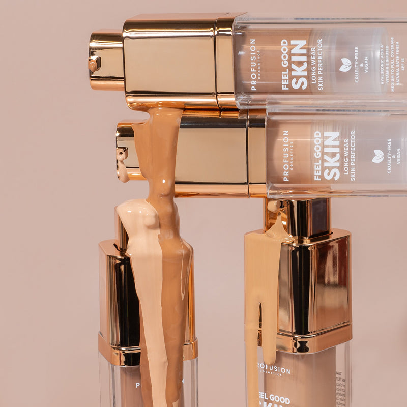 Profusion Cosmetics Feel Good Skin Long Wear Skin Perfector Face Tan Fair 100,Fair 110,Light 200,Light 210,Medium 300,Medium 310,Medium 320,Tan 400,Tan 410,Tan 420,Deep 500,Deep 510