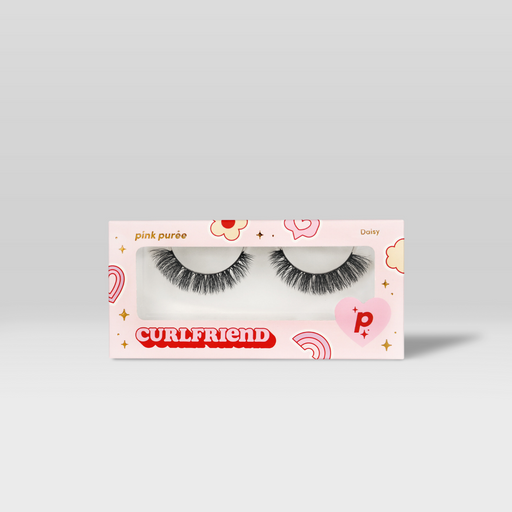 Pink Purée Daisy Strip Lashes Light Gray