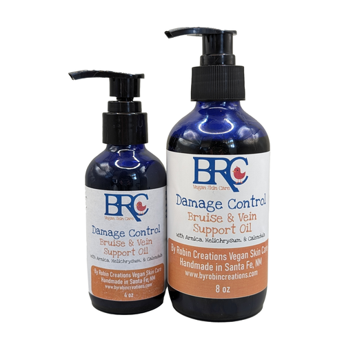 By Robin Creations Damage Control Bruise & Varicose Vein Support Oil Deodorant & Body Care Dark Slate Gray 4 oz Glass Pump Bottle,8 oz Glass Pump Bottle,8.5 oz Refill Pouch