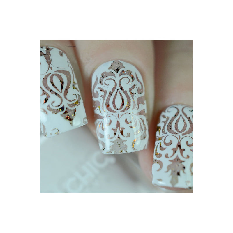 UberChic Beauty Damask & Baroque Stamping Plate Dark Gray