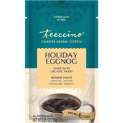 Teeccino Holiday Eggnog Herbal Coffee Herbal Coffee Dark Cyan 10 ounce ground,Trial Size