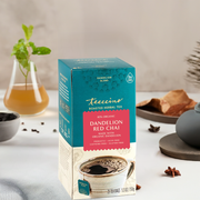 Teeccino Dandelion Red Chai Roasted Herbal Tea Herbal Tea Gray 25 tea bags,10 tea bags