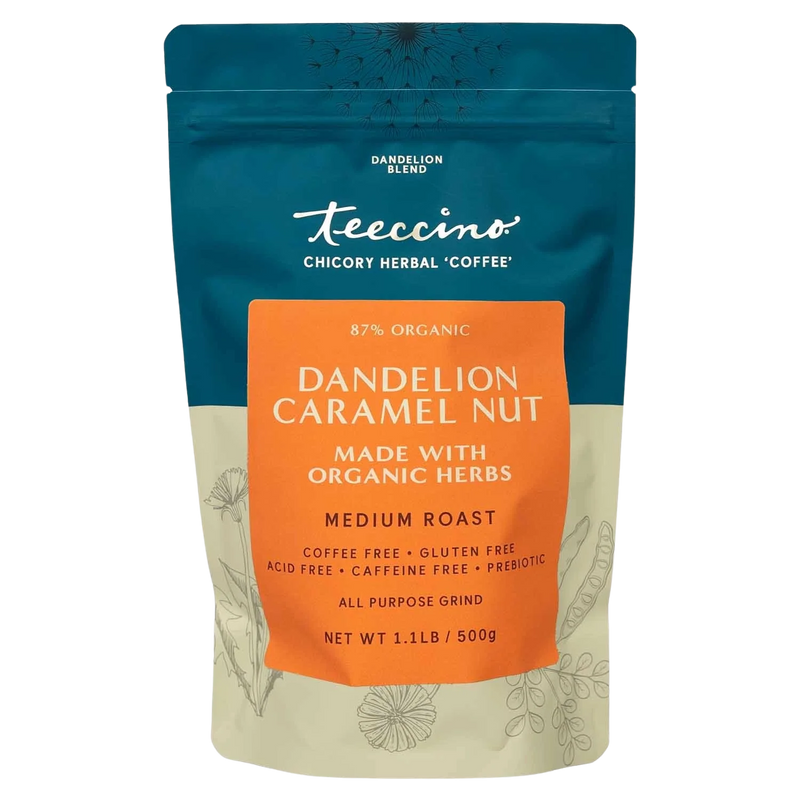 Teeccino Dandelion Caramel Nut Chicory Herbal Coffee Herbal Coffee Dark Slate Gray 500g ground
