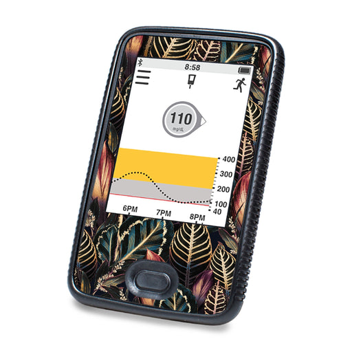 Peelz Dark Moon Leaves DEXCOM G6 Touchscreen Receiver Peelz/Stickers White Smoke