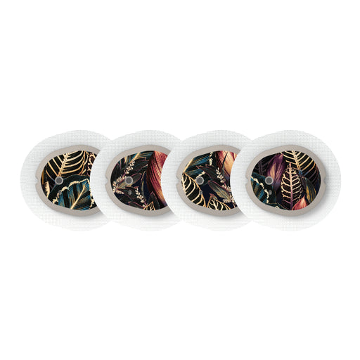 Peelz Dark Moon Leaves Designed for the DEXCOM G7 and Stelo Transmitter Peelz/Stickers White Smoke 4-pack (Set of 4 Stickers)