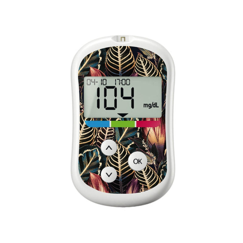 Peelz Dark Moon Leaves for OneTouch Verio Flex Glucometer Peelz/Stickers White Smoke