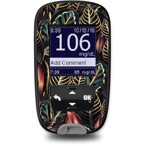 Peelz Dark Moon Leaves for the Accu-Chek Guide Glucometer Peelz/Stickers White Smoke