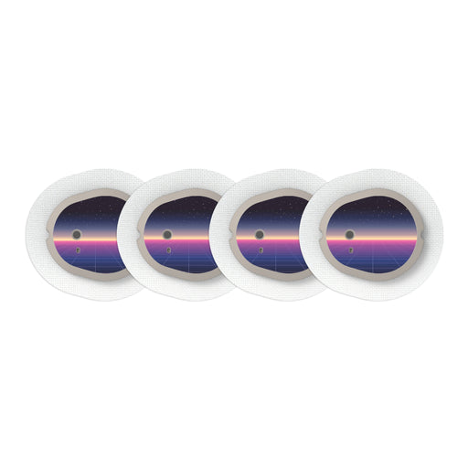 Peelz Dark Side Sticker Designed for the DEXCOM G7 and Stelo Transmitter Peelz/Stickers White Smoke 4-pack (Set of 4 Stickers)