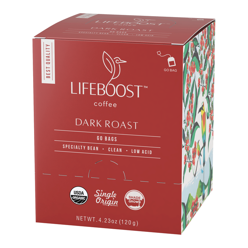 Lifeboost Coffee Embolden Dark Roast Dark Roast Sienna Go Bags / 1