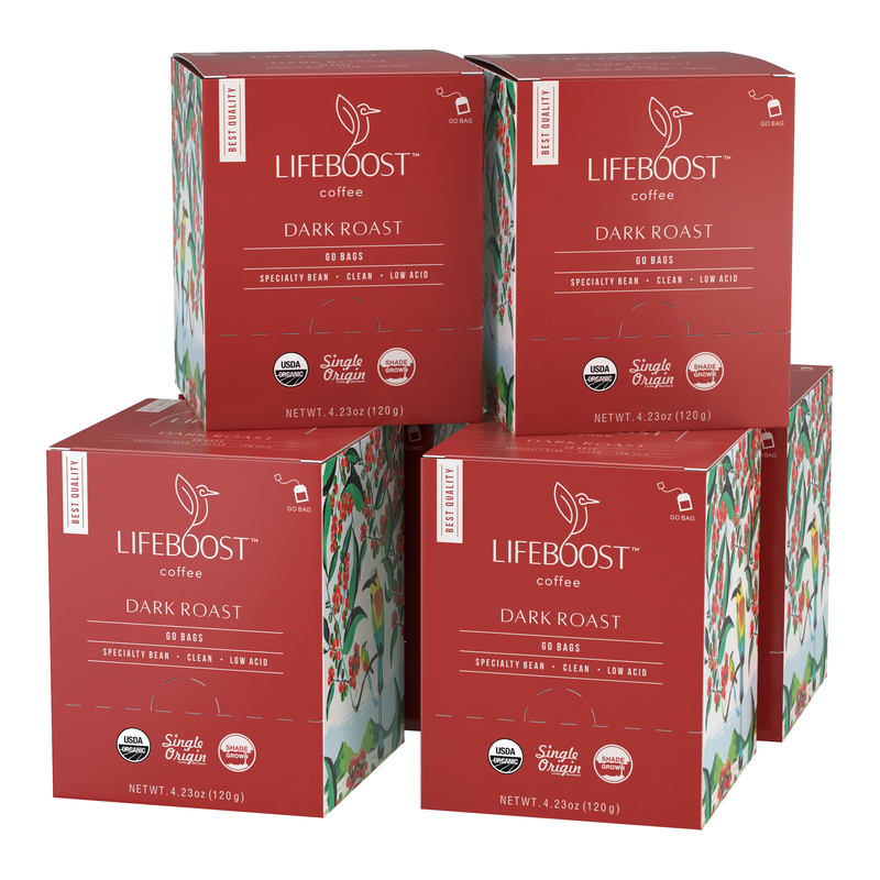 Lifeboost Coffee Embolden Dark Roast Dark Roast Sienna Go Bags / 6