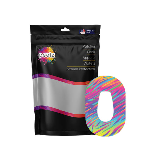 Peelz DayGlo Dexcom G6 Patch Tape - Pump Peelz Patch Medical Tape White Smoke 4-Pack (Set of 4 Patches)