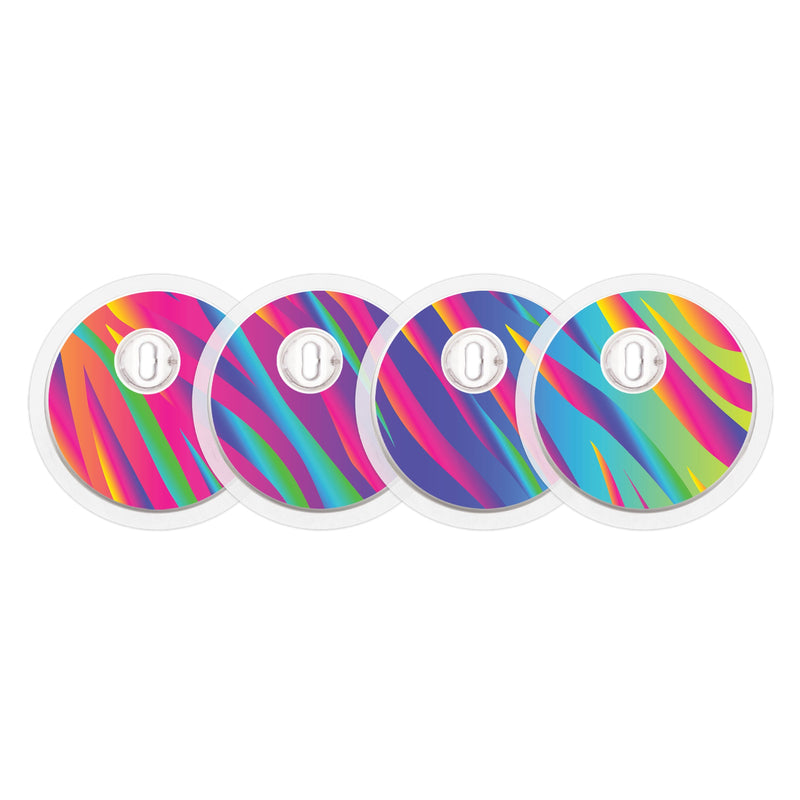 Peelz DayGlo Sticker Designed for the FreeStyle Libre 3 Plus & Lingo  Sensor Peelz/Stickers White Smoke 4-pack (Set of 4 Stickers)