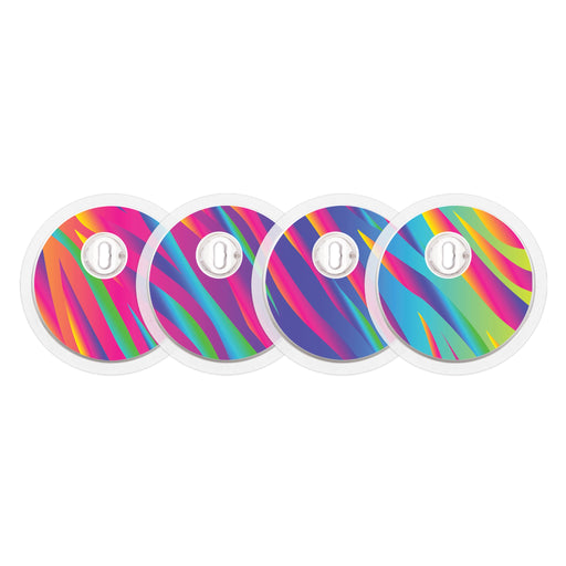 Peelz DayGlo Sticker Designed for the FreeStyle Libre 3 Plus & Lingo  Sensor Peelz/Stickers White Smoke 4-pack (Set of 4 Stickers)