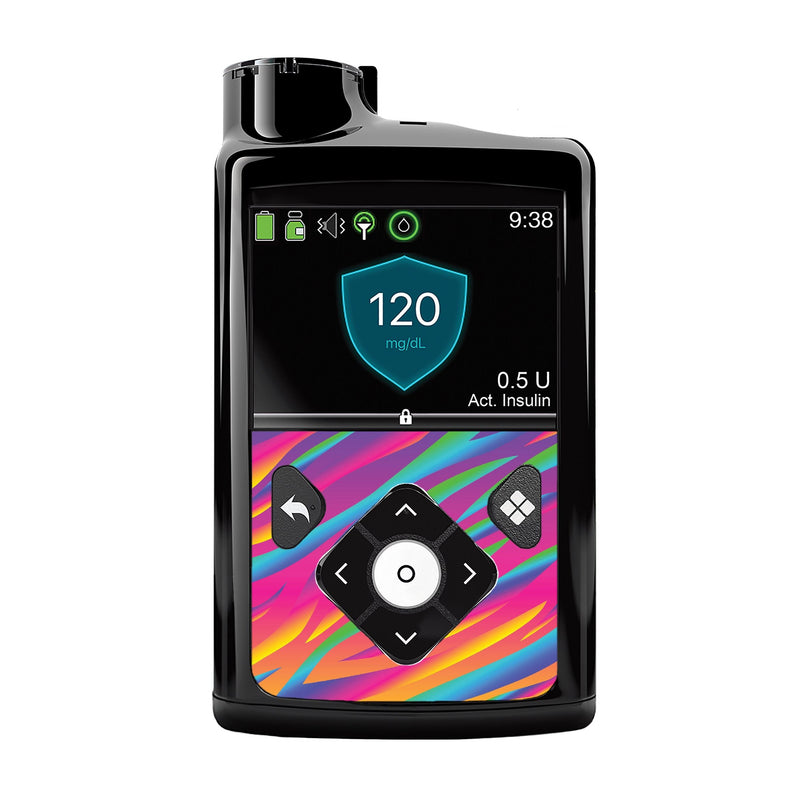 Peelz DayGlo Sticker for Medtronic MiniMed 770G & 780G Peelz/Stickers Black Whole System Peelz (front back + clip),Front Peelz