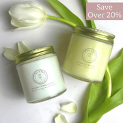 Clara & Fritz Tallow Shop Day & Night Face Moisturizer Duo Skincare Bundle White Smoke