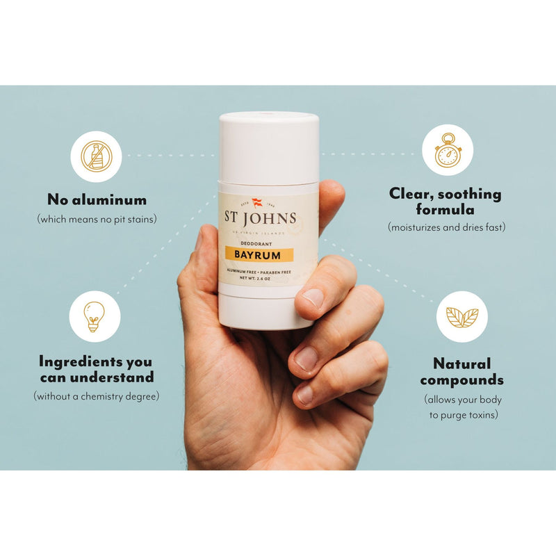 St Johns Fragrance Co LLC™ Bay Rum Aluminum Free Deodorant Deodorant Gray