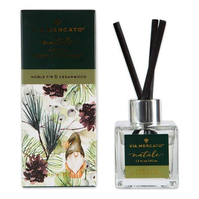Via Mercato Via Mercato Noble Fir & Cedarwood Petite Reed Diffuser 1.3oz Reed Diffuser Light Gray
