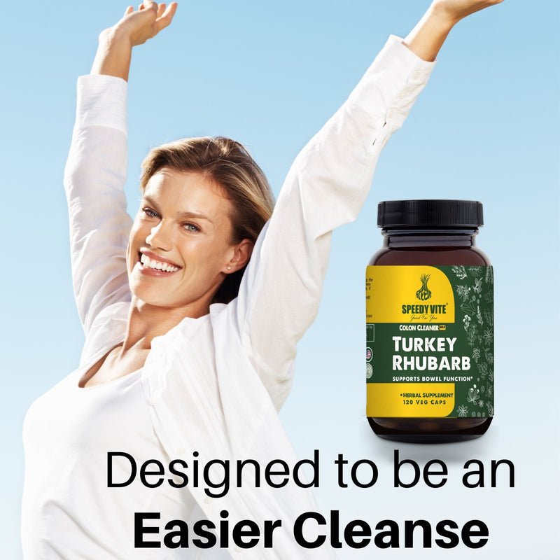 SpeedyVite® Colon Cleaner (Max Strength) Turkey Rhubarb — 120 Veg Caps | Supports Bowel Function* | SpeedyVite® - FREE EXPEDITED Veg Capsules White Smoke 1x 120 Caps,CASE OF 6x 120 Veg caps