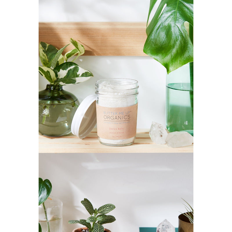 Butter Me Up Organics Detox Bath Epsom Salt Clay Essential Oil Soak Organic Vegan Bath Light Gray