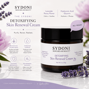Sydoni Skincare and Beauty SYDONI DETOXIFYING SKIN RENEWAL CREAM with Lavender & Peony | Restore & Rebalance Net. Wt. 2oz. (57g) Moisturizer White Smoke