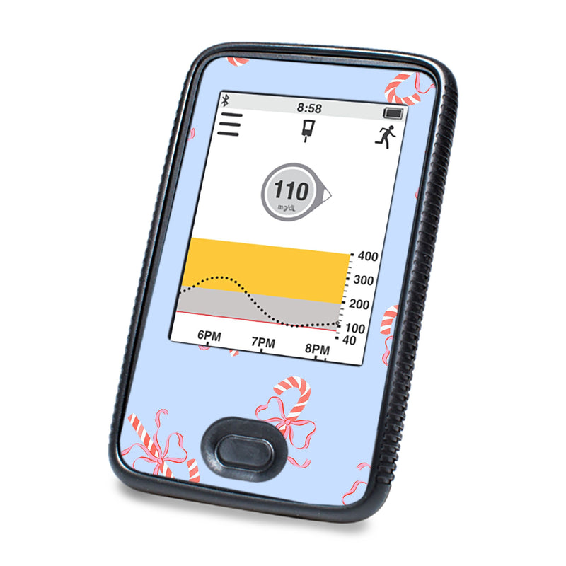 Peelz Candy Cane Lane Dexcom G6 Touchscreen Receiver Sticker - Pump Peelz Peelz/Stickers White Smoke