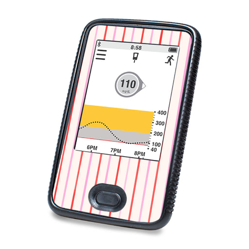 Peelz Peppermint Stripes Dexcom G6 Touchscreen Receiver Sticker - Pump Peelz Peelz/Stickers White Smoke