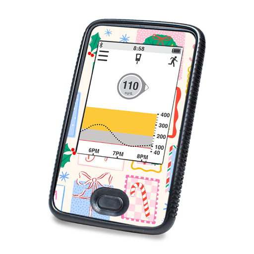 Peelz Holiday Greetings Dexcom G6 Touchscreen Receiver Sticker - Pump Peelz Peelz/Stickers White Smoke