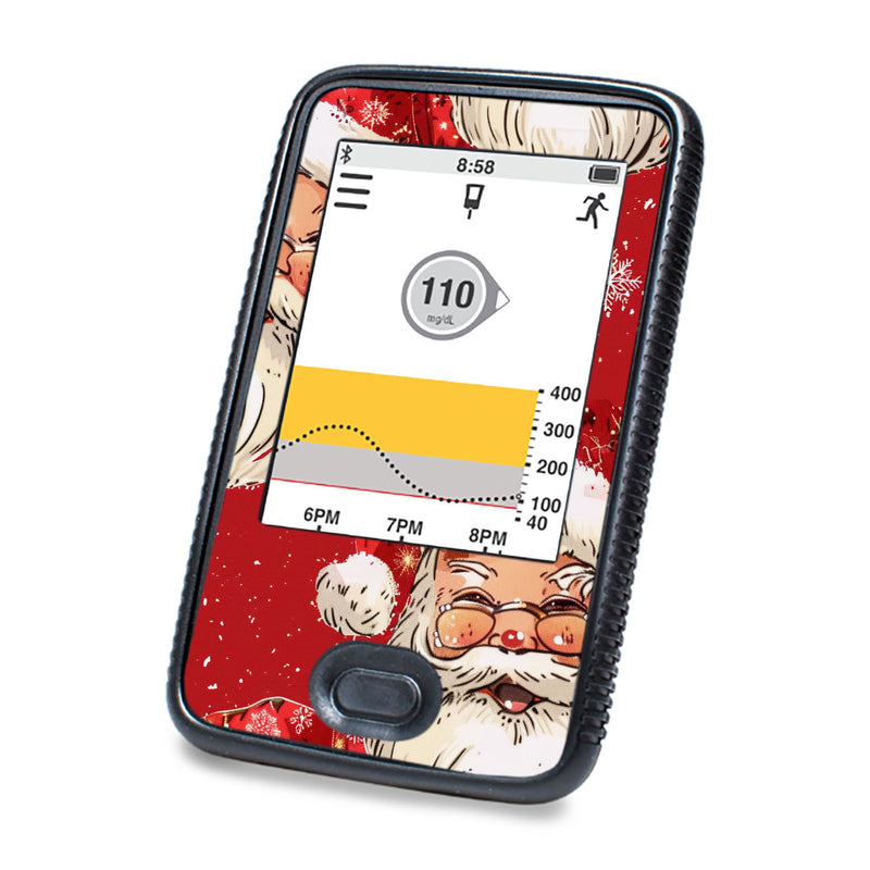 Peelz Jolly Old Saint Nick Dexcom G6 Touchscreen Receiver Sticker - Pump Peelz Peelz/Stickers White Smoke