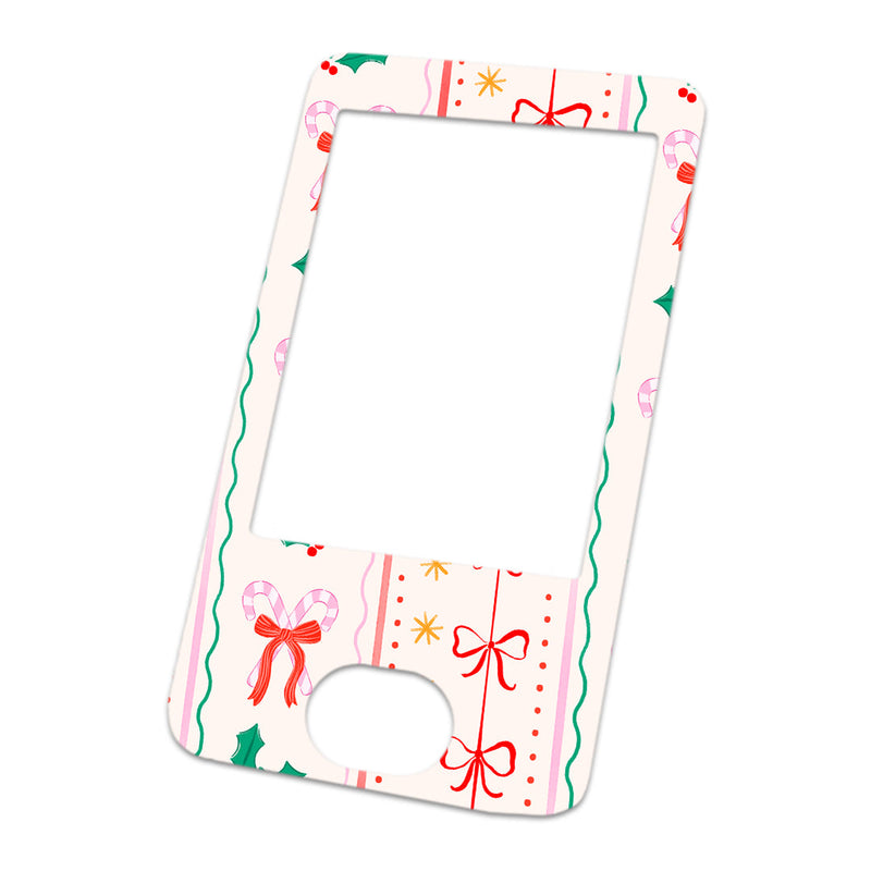 Peelz Holly Jolly Ribbon Dexcom G6 Touchscreen Receiver Sticker - Pump Peelz Peelz/Stickers White Smoke