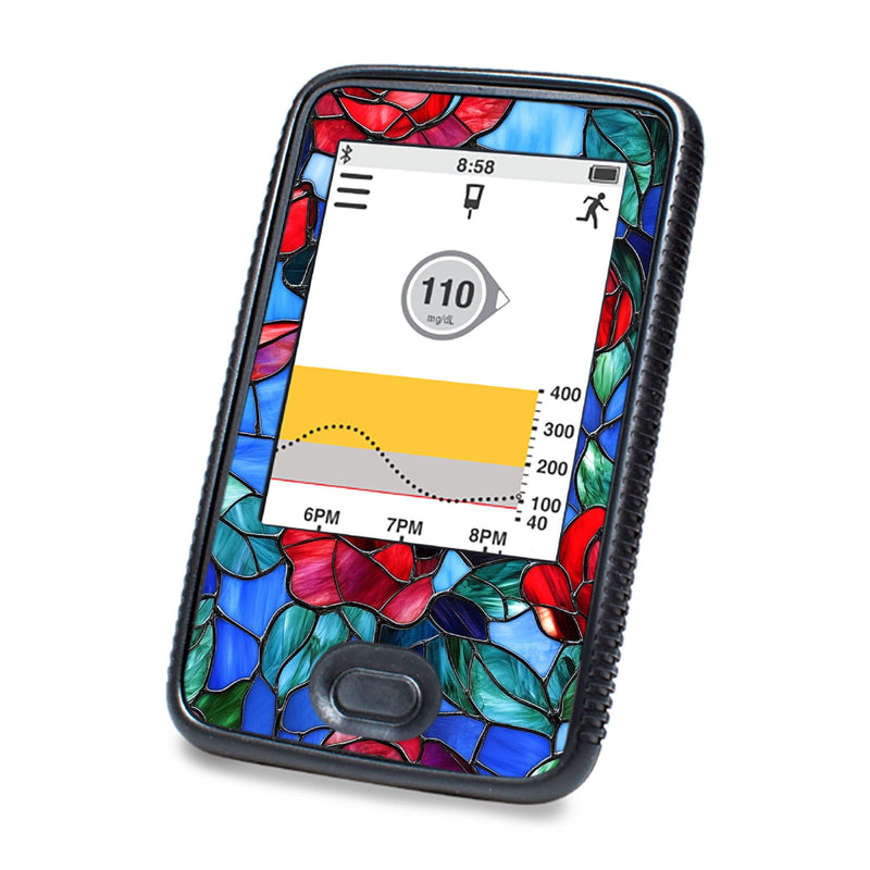 Peelz Crimson Blooms DEXCOM G6 Touchscreen Receiver Peelz/Stickers White Smoke