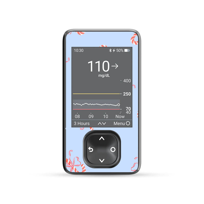 Peelz Candy Cane Lane Dexcom G7 and G6 Touchscreen Receiver Sticker - Pump Peelz Peelz/Stickers Dim Gray