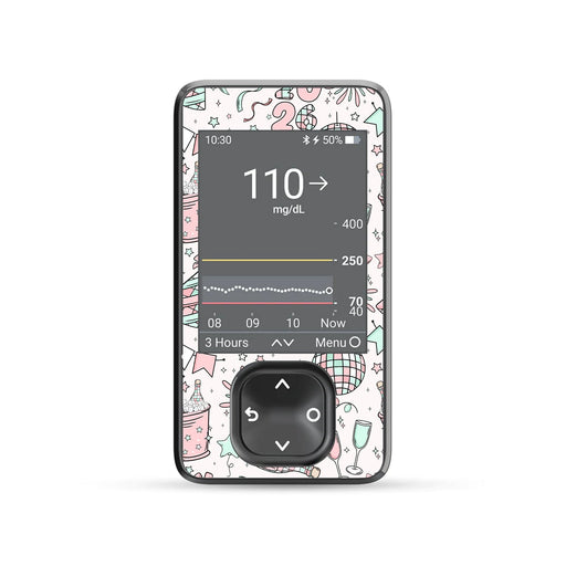 Peelz Cheers to '26 Dexcom G7 and G6 Touchscreen Receiver Sticker - Pump Peelz Peelz/Stickers Dim Gray