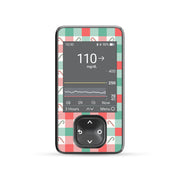 Peelz Peppermint Plaid Dexcom G7 and G6 Touchscreen Receiver Sticker - Pump Peelz Peelz/Stickers Dim Gray