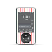 Peelz Peppermint Stripes Dexcom G7 and G6 Touchscreen Receiver Sticker - Pump Peelz Peelz/Stickers Dim Gray