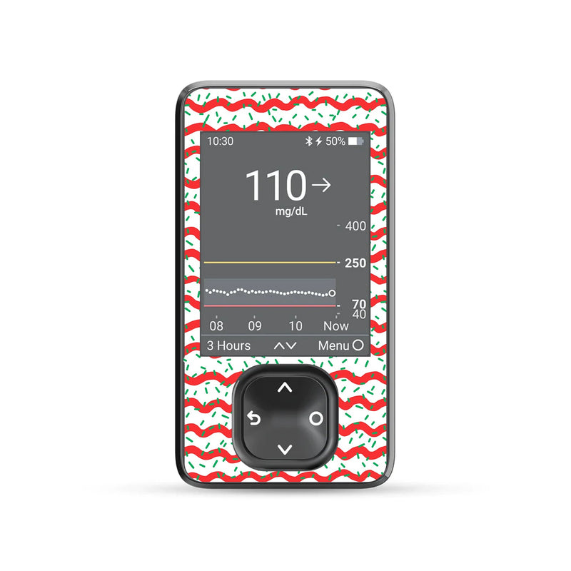 Peelz Christmas Icing Dexcom G7 and G6 Touchscreen Receiver Sticker - Pump Peelz Peelz/Stickers Dim Gray