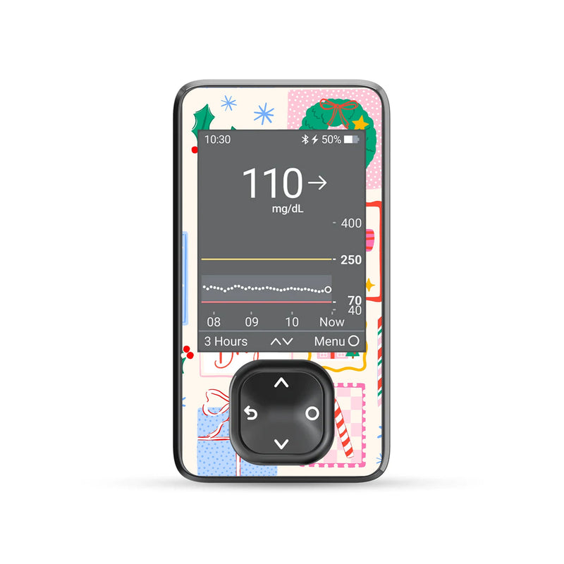 Peelz Holiday Greetings Dexcom G7 and G6 Touchscreen Receiver Sticker - Pump Peelz Peelz/Stickers Dim Gray