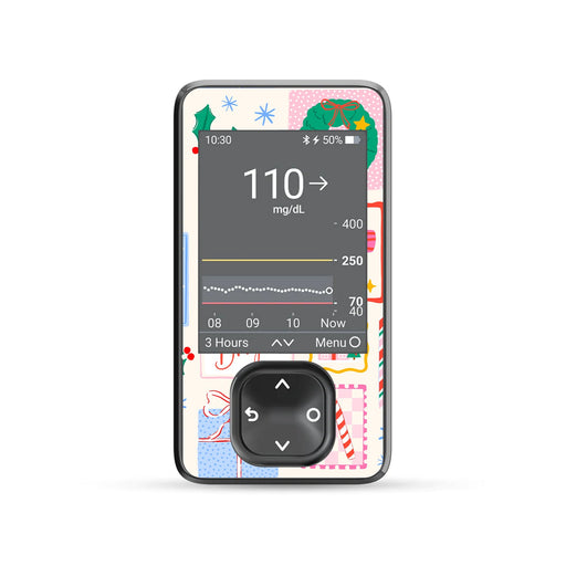 Peelz Holiday Greetings Dexcom G7 and G6 Touchscreen Receiver Sticker - Pump Peelz Peelz/Stickers Dim Gray