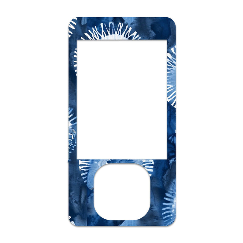 Peelz Monochrome Blue Tie Dye DEXCOM G7 and G6 Touchscreen Receiver Sticker Peelz/Stickers White Smoke