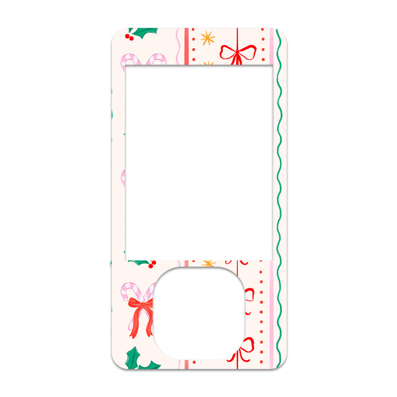 Peelz Holly Jolly Ribbon Dexcom G7 and G6 Touchscreen Receiver Sticker - Pump Peelz Peelz/Stickers White Smoke