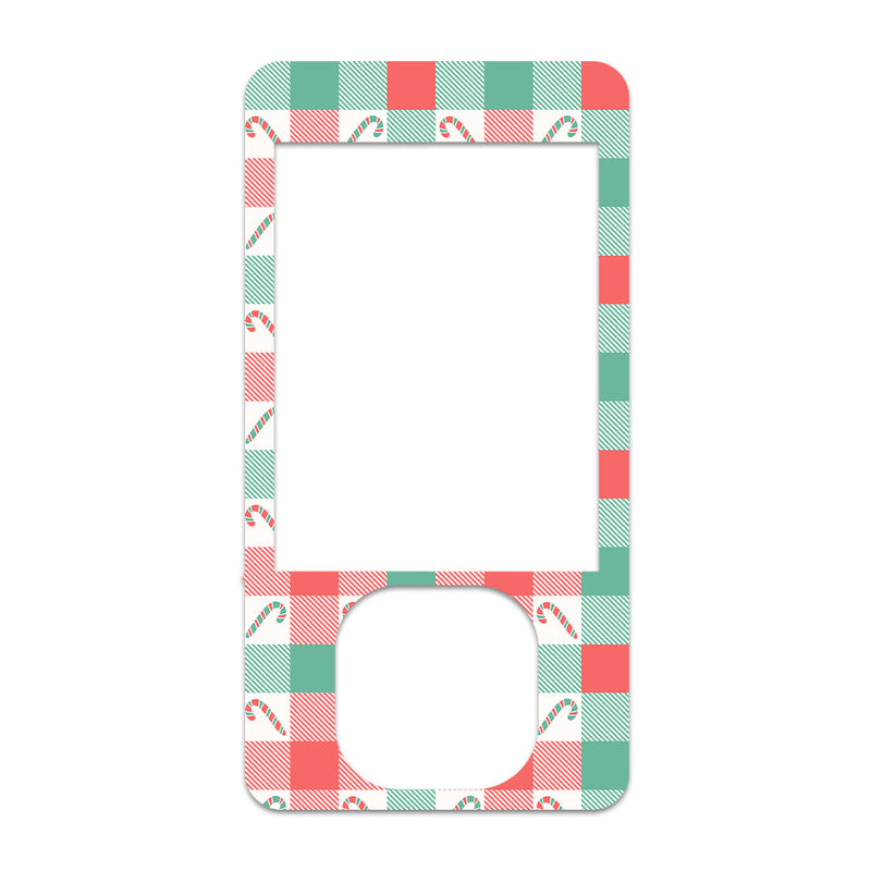 Peelz Peppermint Plaid Dexcom G7 and G6 Touchscreen Receiver Sticker - Pump Peelz Peelz/Stickers White Smoke