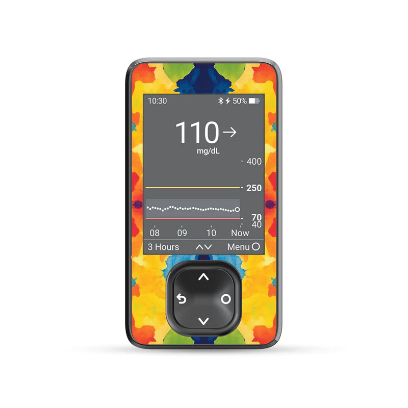 Peelz Bright Tie Dye DEXCOM G7 and G6 Touchscreen Receiver Sticker Peelz/Stickers Dim Gray