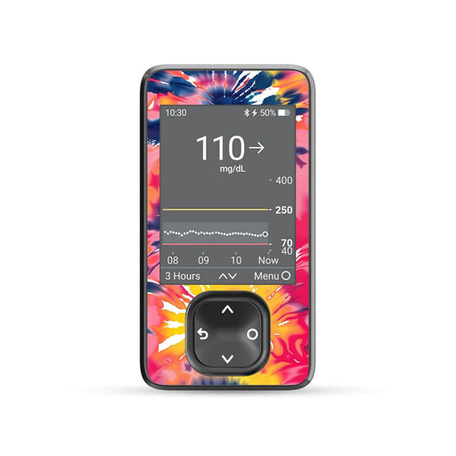 Peelz Summer Tie Dye DEXCOM G7 and G6 Touchscreen Receiver Sticker Peelz/Stickers Dim Gray