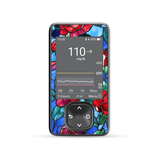 Peelz Crimson Blooms DEXCOM G7 and G6 Touchscreen Receiver Sticker Peelz/Stickers Dim Gray